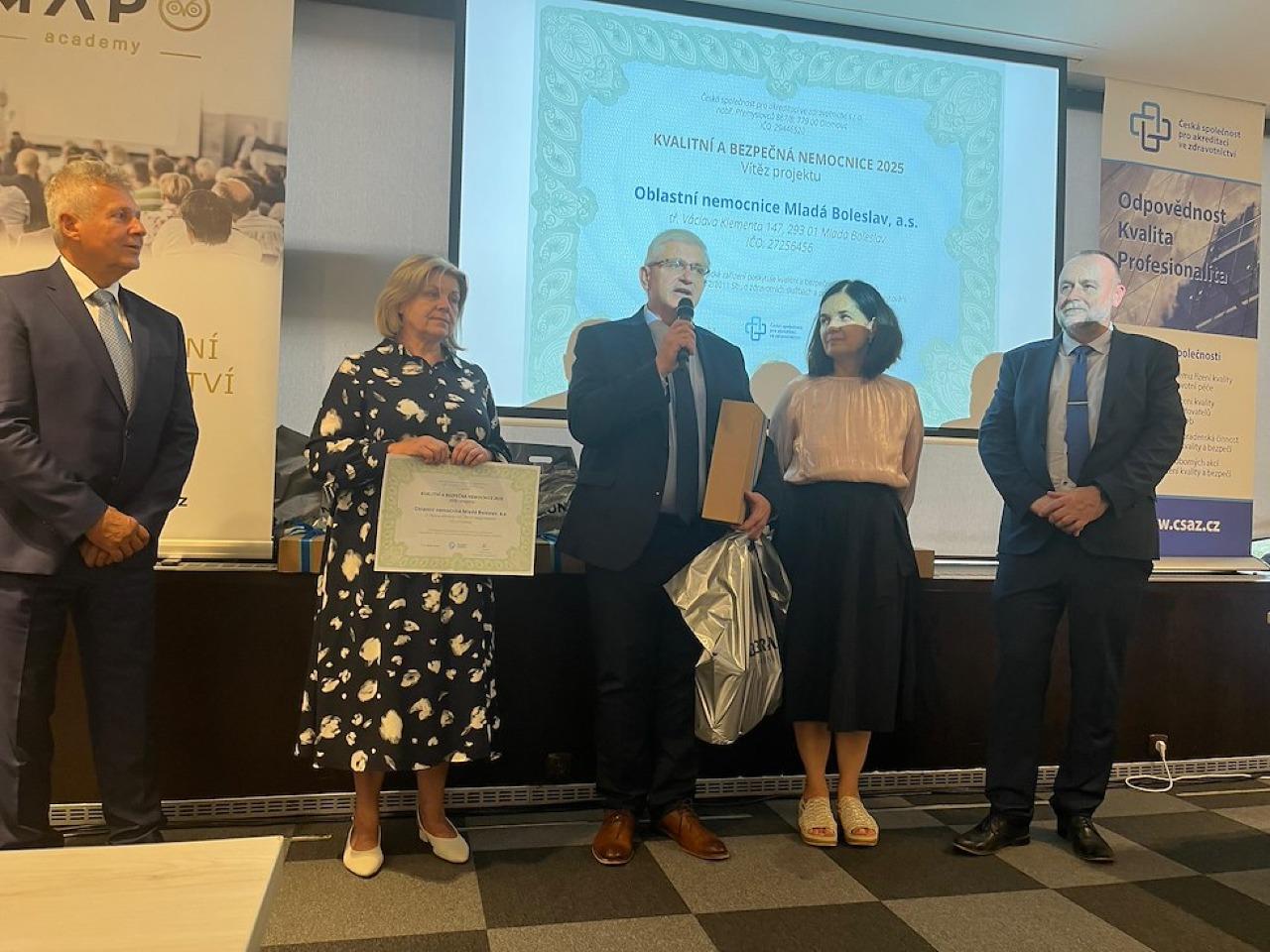 Jsme vítězem projektu "Kvalitní a bezpečná nemocnice roku 2025"