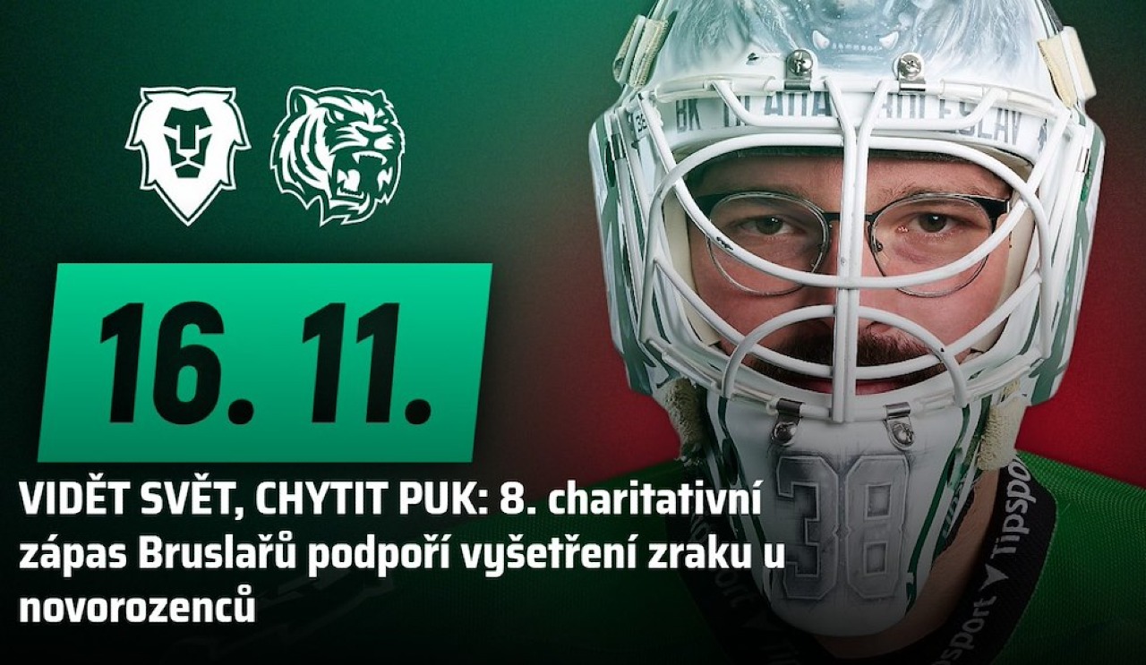 8. charitativní zápas Bruslařů podpoří vyšetření zraku u novorozenců