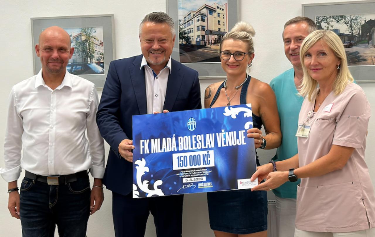 Klaudiánova nemocnice získala od FK Mladá Boleslav dar ve výši 150 000 Kč