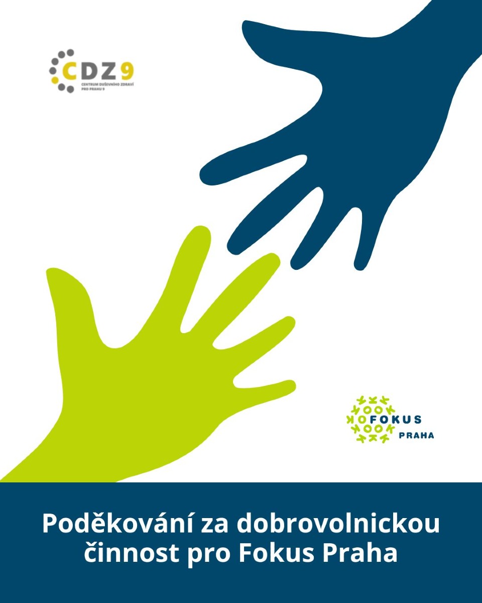 Poděkování za dobrovolnickou činnost pro Fokus Praha